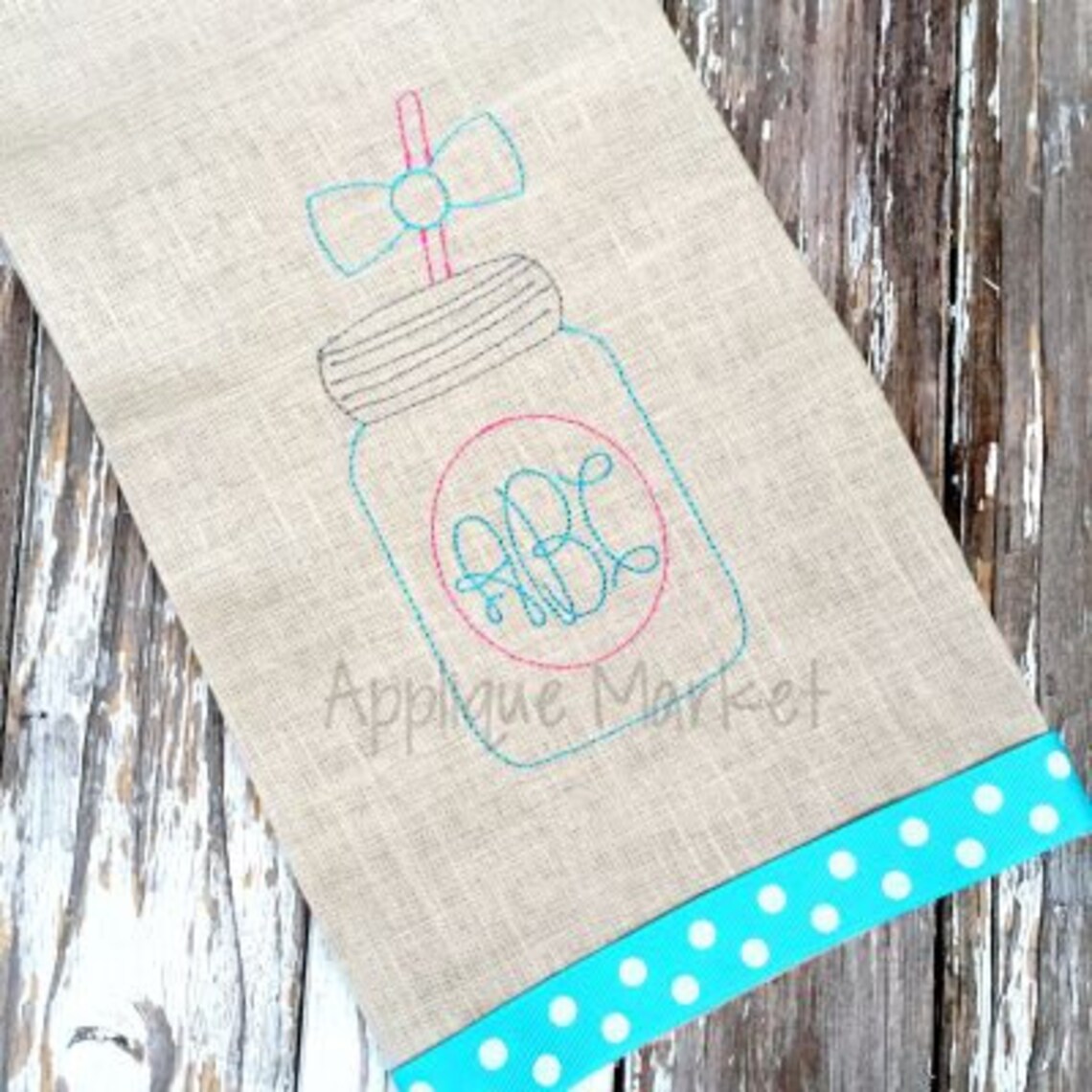 Machine Embroidery Design Mason Jar Vintage INSTANT DOWNLOAD Etsy