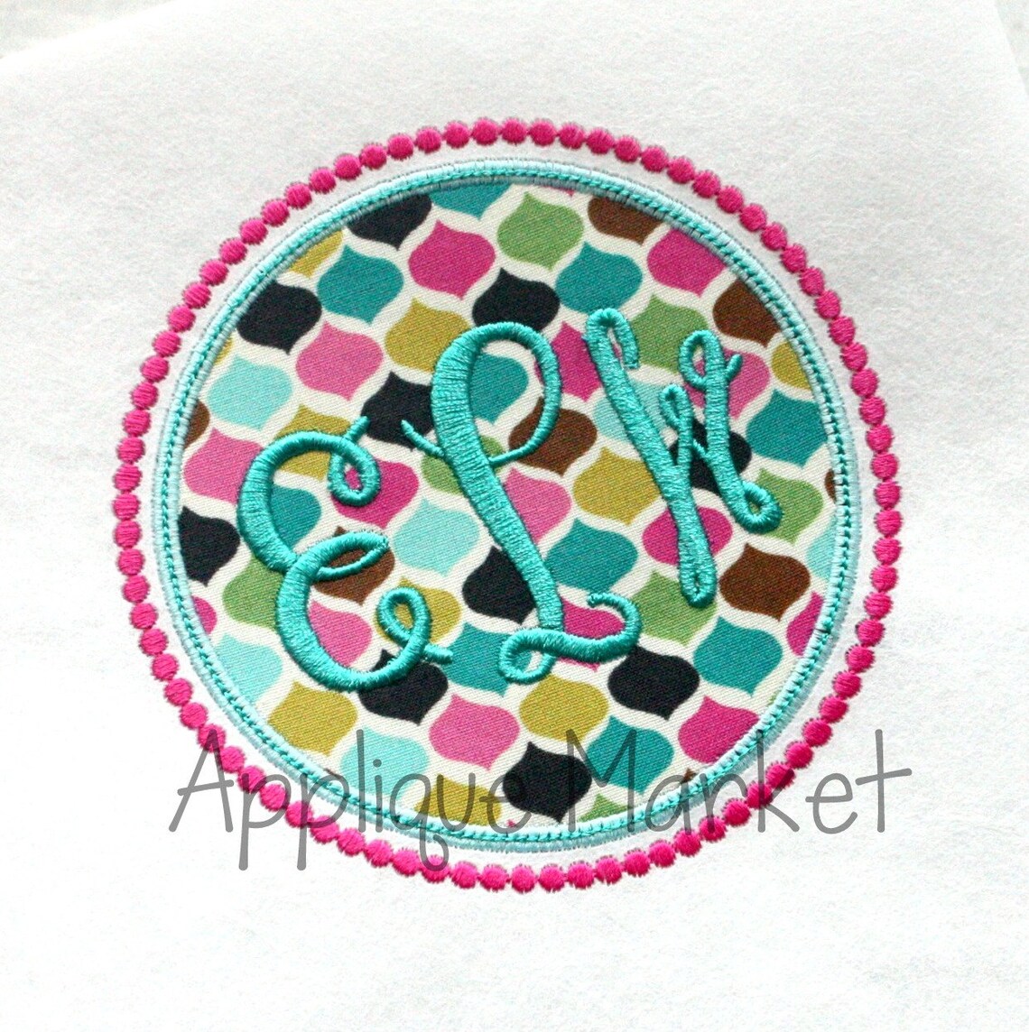 Machine Embroidery Design Applique Circle Frame Beaded INSTANT Etsy