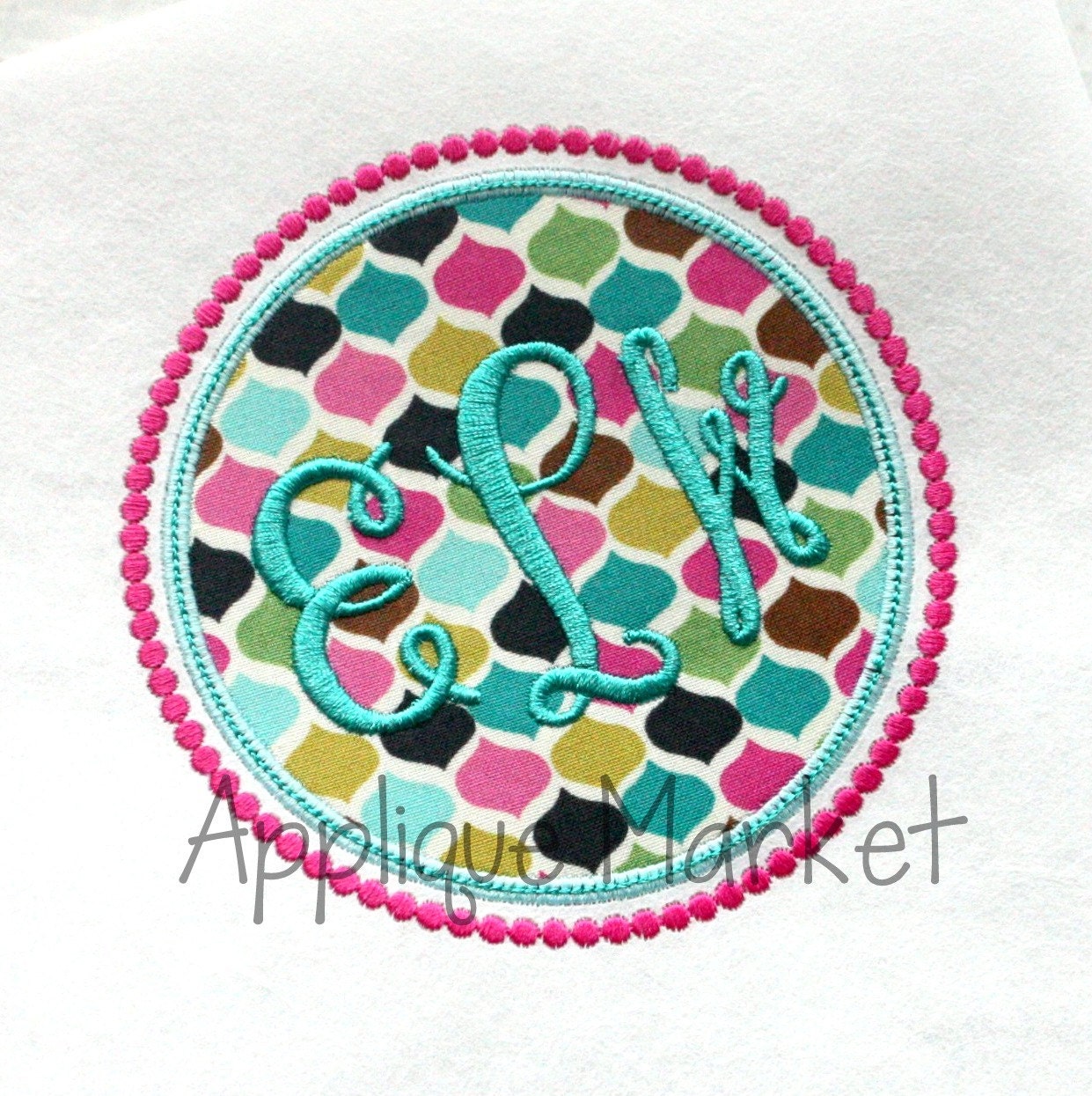 Machine Embroidery Design Applique Circle Frame Beaded INSTANT - Etsy
