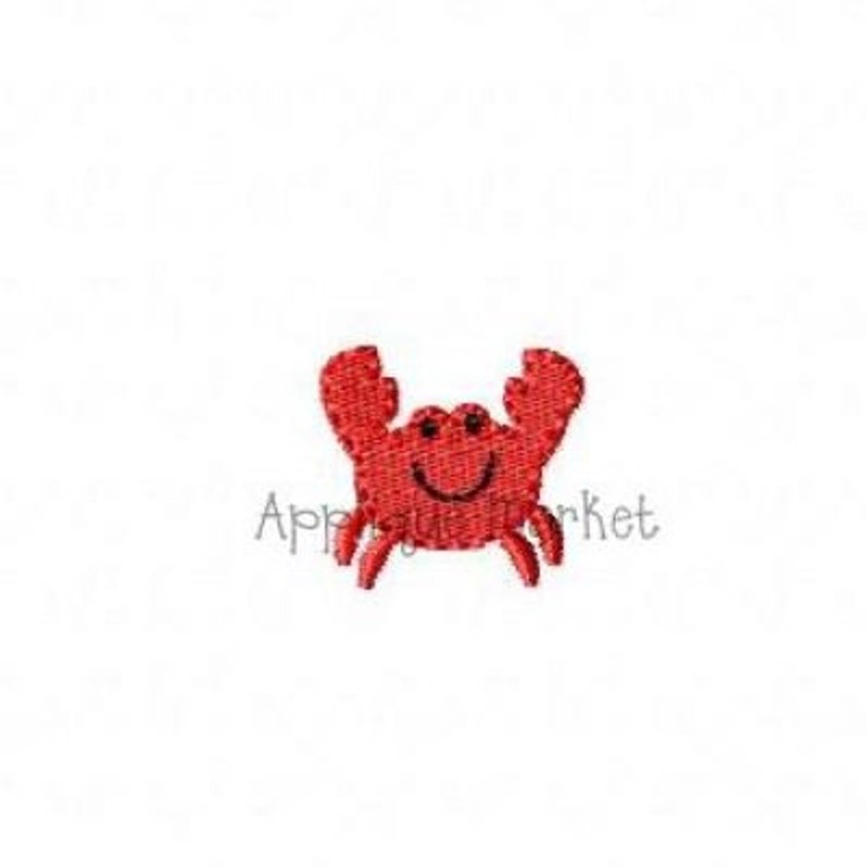 Machine Embroidery Design Embroidery Crab Mini INSTANT DOWNLOAD image 1