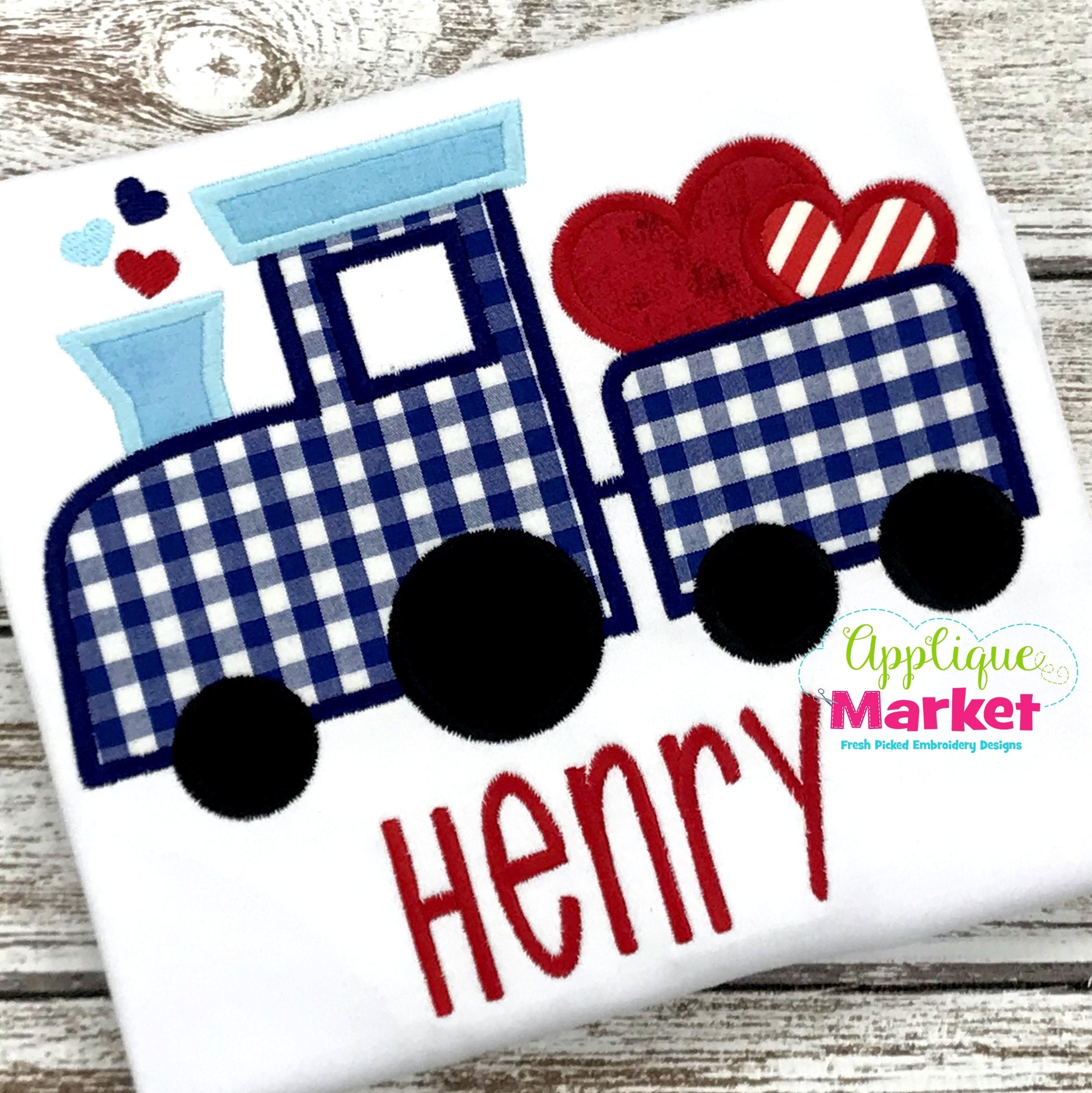 Machine Embroidery Design Applique Train Heart 2 INSTANT Etsy