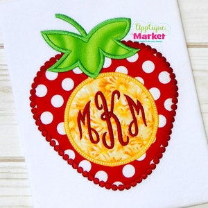 Machine Embroidery Design Embroidery Strawberry Beaded Monogram INSTANT DOWNLOAD