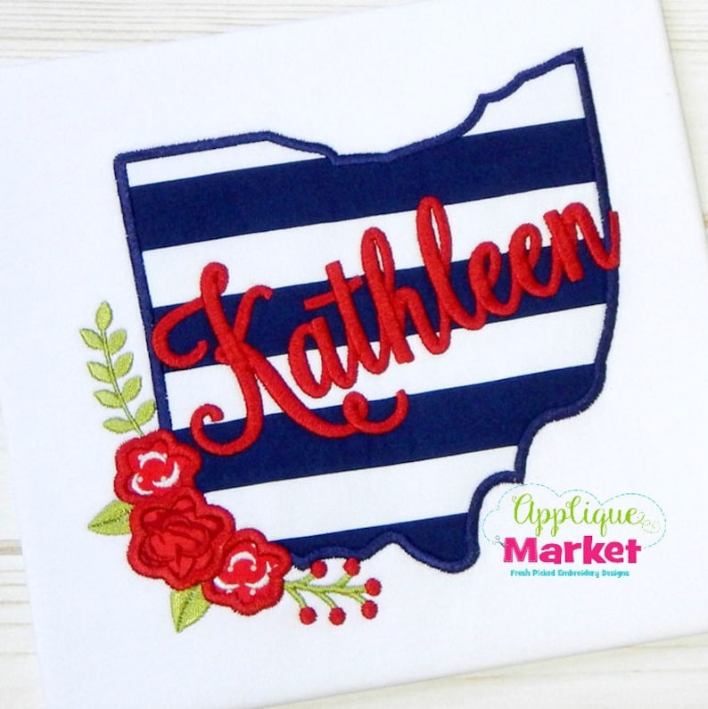 Machine Embroidery Design Embroidery Ohio Flowers Applique INSTANT ...