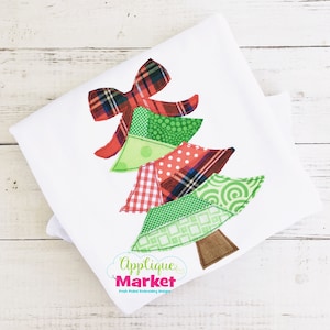 Machine Embroidery Design Applique Tree Patchwork INSTANT DOWNLOAD