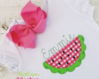 Machine Embroidery Design Embroidery Watermelon Scallop Blanket Stitch Applique INSTANT DOWNLOAD