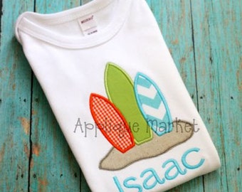 Machine Embroidery Design Applique Surf Trio INSTANT DOWNLOAD
