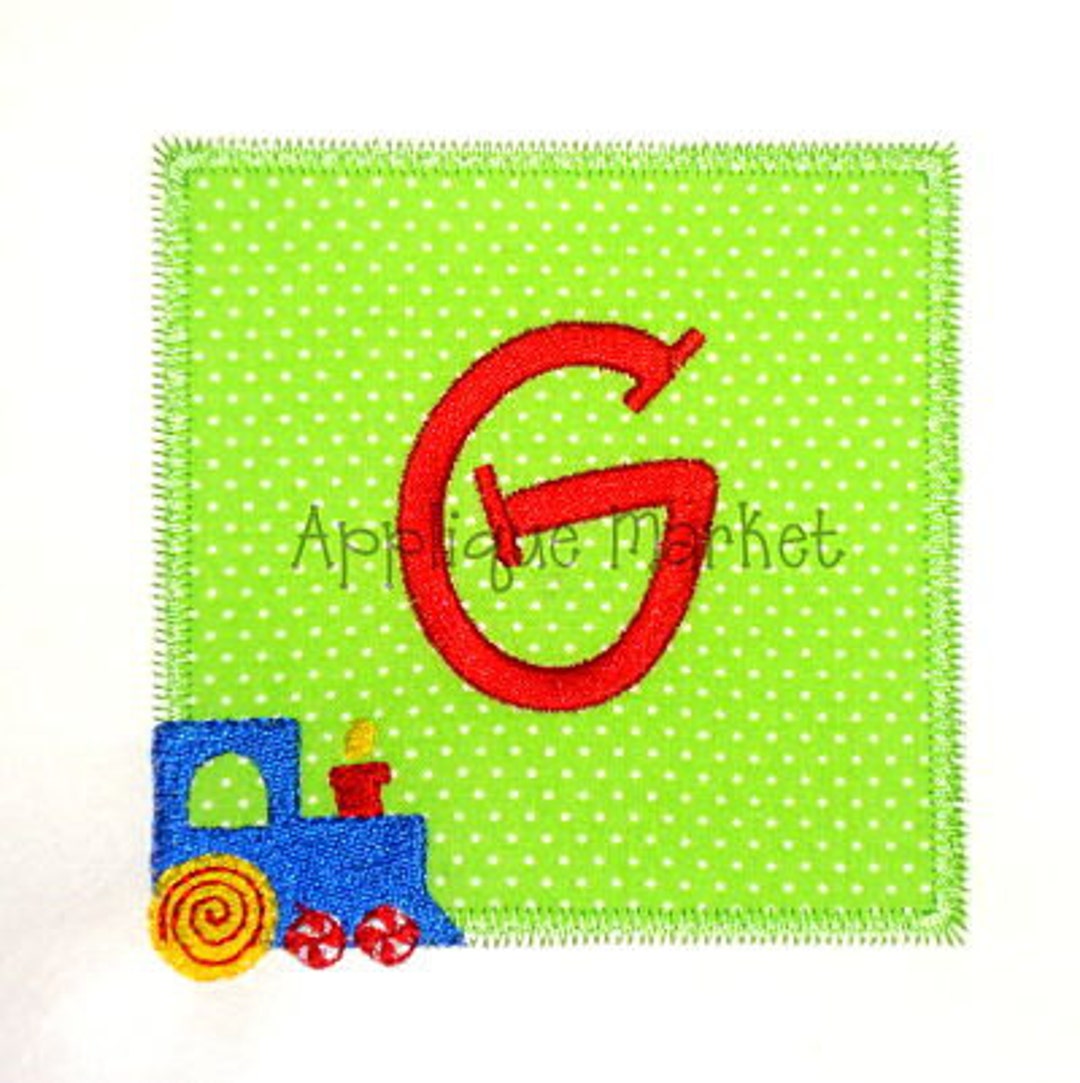 Machine Embroidery Design Applique Train Patch INSTANT DOWNLOAD - Etsy