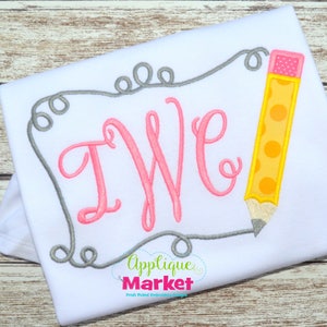 Machine Embroidery Design Embroidery Pencil Frame Applique INSTANT DOWNLOAD
