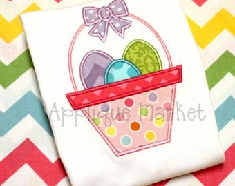 Machine Embroidery Design Applique Easter Basket 6 INSTANT DOWNLOAD