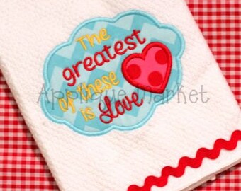 Machine Embroidery Design Applique Heart Greatest Love INSTANT DOWNLOAD