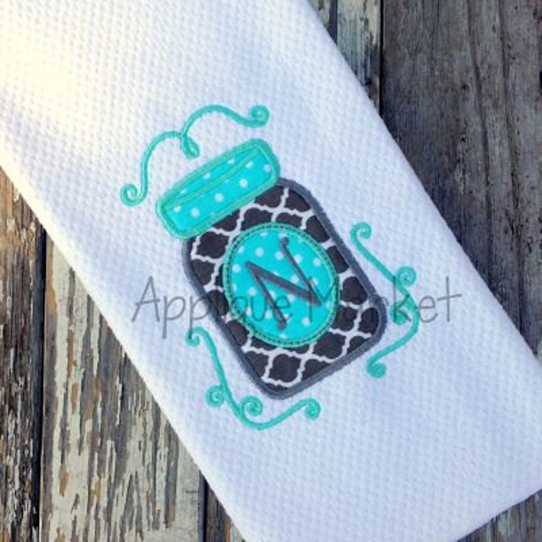 Machine Embroidery Design Applique Mason Jar INSTANT DOWNLOAD Etsy