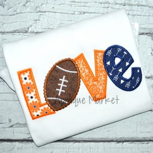 Machine Embroidery Design Applique Love Football Beaded INSTANT DOWNLOAD