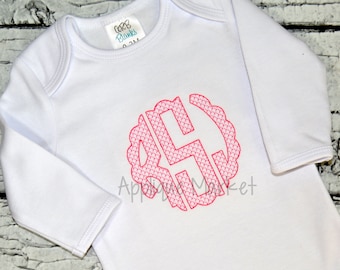 Machine Embroidery Design Embroidery Scallop Circle Monogram Lattice Fill INSTANT DOWNLOAD