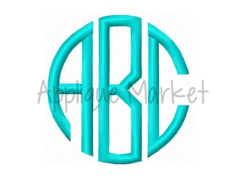 Machine Embroidery Design Embroidery Round Monogram Satin Font INSTANT DOWNLOAD