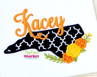 Machine Embroidery Design Embroidery North Carolina Flowers Applique INSTANT DOWNLOAD