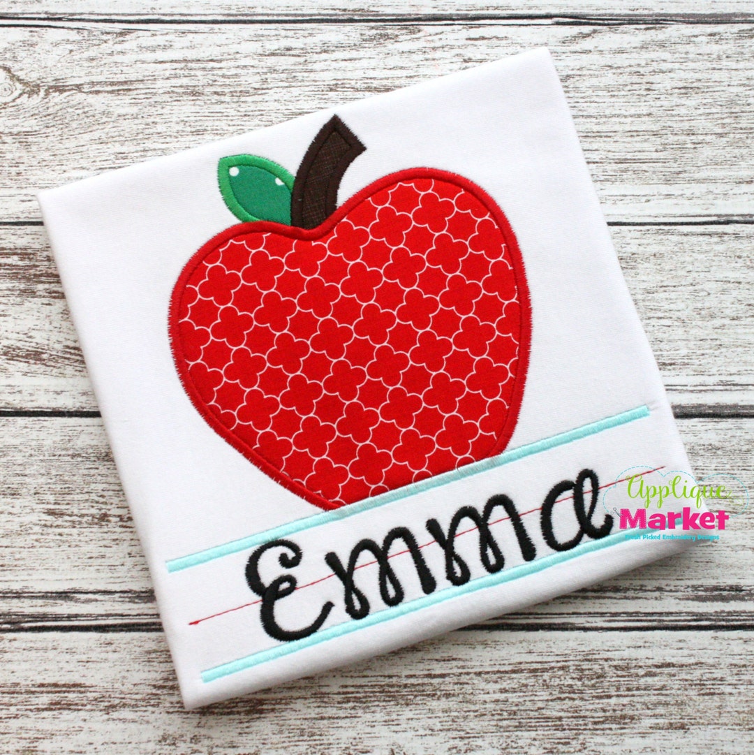 Machine Embroidery Design Embroidery Apple Dotted Line - Etsy