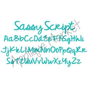 Machine Embroidery Design Sassy Script Alphabet INSTANT DOWNLOAD