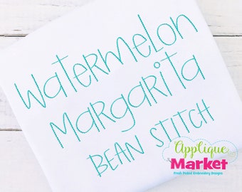 Machine Embroidery Design Watermelon Margarita Vintage Bean Stitch Alphabet Font INSTANT DOWNLOAD