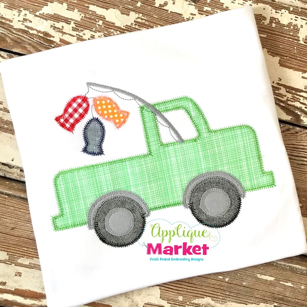 Maschine Stickerei Design Applikationen LKW Fisch Zick-Zack-Stich sofort-DOWNLOAD