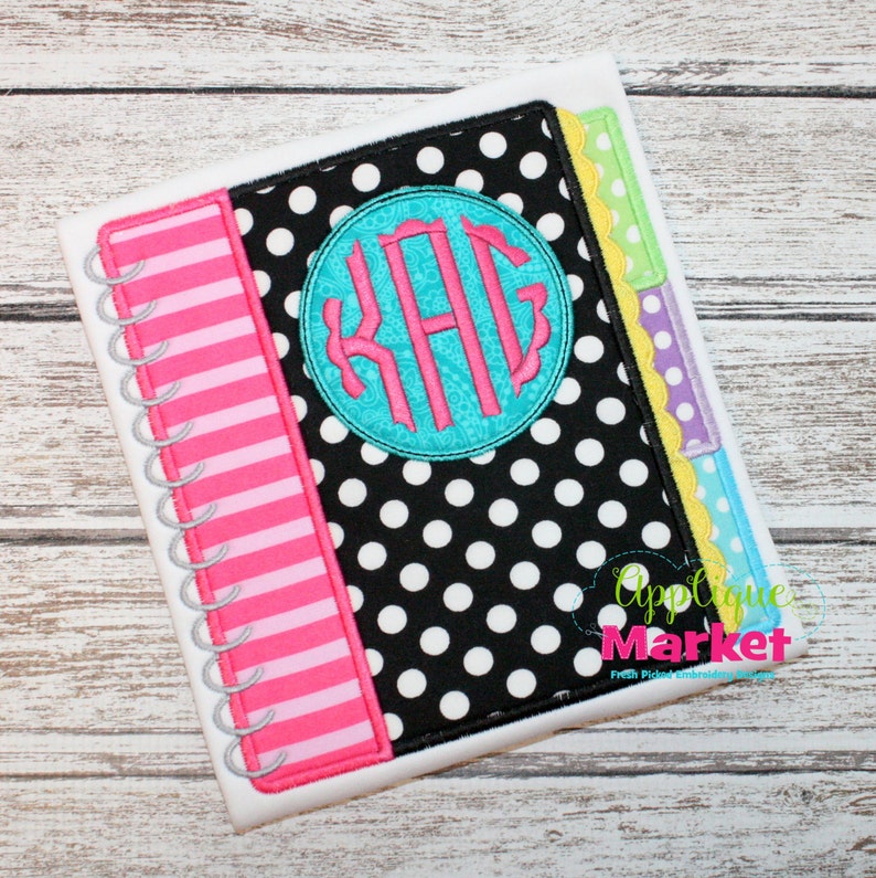 Machine Embroidery Design Embroidery School Notebook Applique Etsy