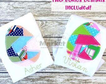 Machine Embroidery Design Applique Egg Patchwork INSTANT DOWNLOAD