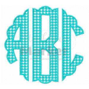 Machine de broderie Design broderie cercle feston monogramme motifs-pied de poule police Téléchargement instantané