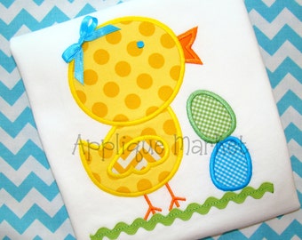 Machine Embroidery Design Applique Chick Stacked Eggs INSTANT DOWNLOAD