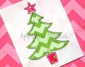 Machine Embroidery Design Applique Christmas Tree 5 INSTANT DOWNLOAD