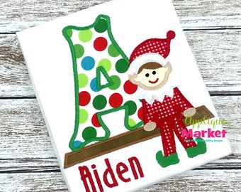 Machine Embroidery Design Applique Elf Boy Applique Alphabet INSTANT DOWNLOAD