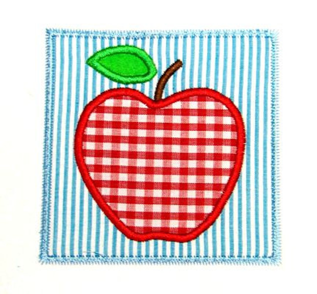 Machine Embroidery Design Applique Apple Patch INSTANT DOWNLOAD - Etsy