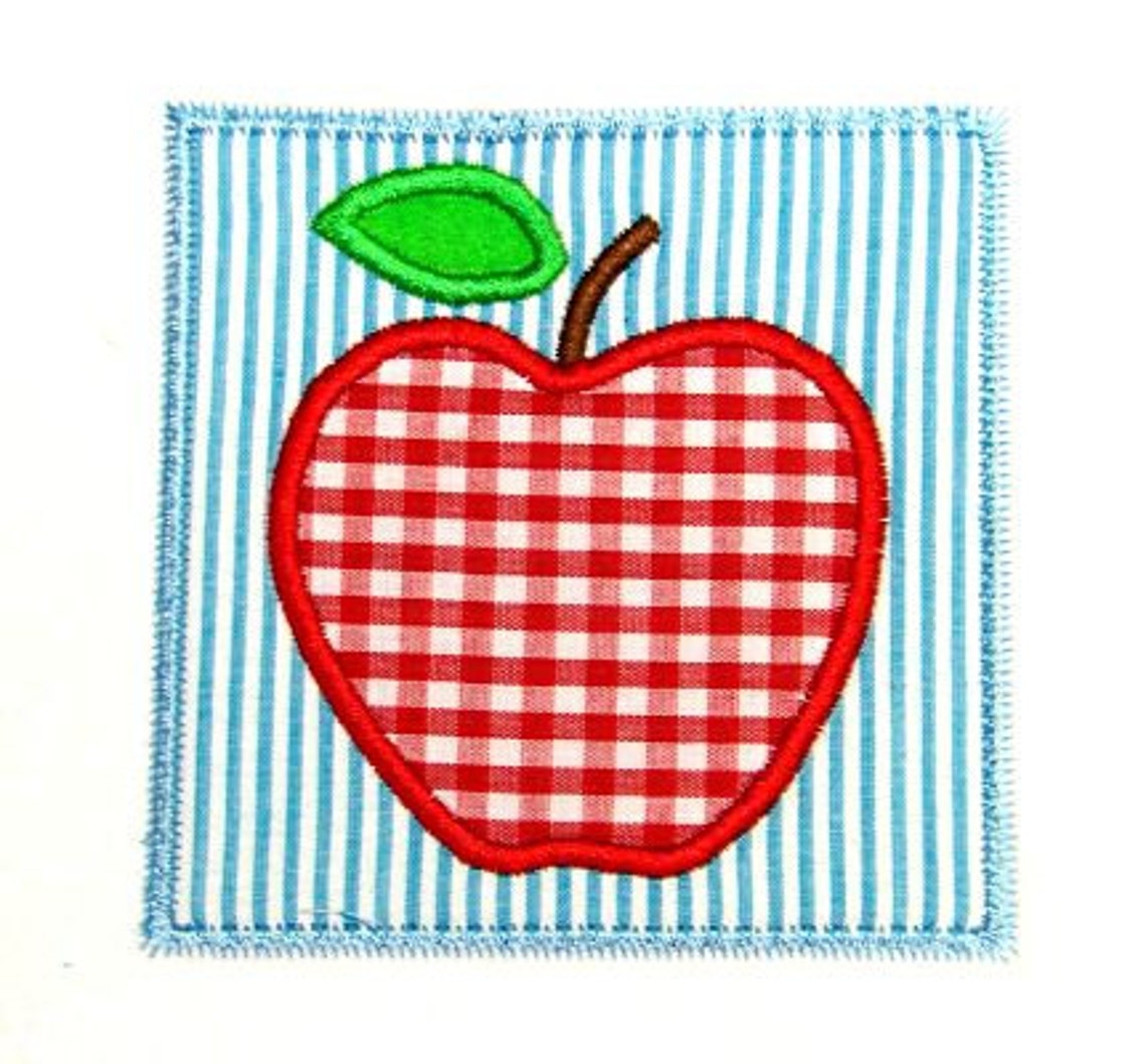 Machine Embroidery Design Applique Apple Patch INSTANT - Etsy