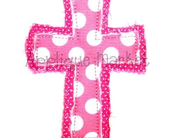 Machine Embroidery Design Applique Raggy Cross INSTANT DOWNLOAD