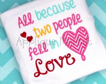 Machine Embroidery Design Applique Fell in Love INSTANT DOWNLOAD