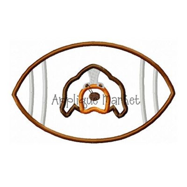 Machine Embroidery Design Applique Football Hound INSTANT DOWNLOAD