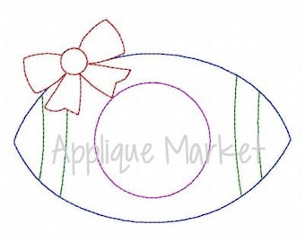 Machine Embroidery Design Football Bow Vintage INSTANT DOWNLOAD