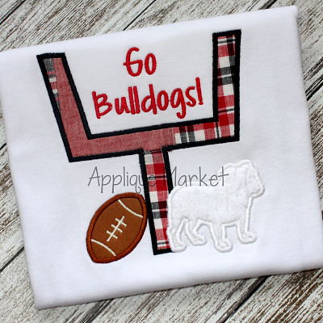 Machine Embroidery Design Applique Football Goal Bulldog - Etsy
