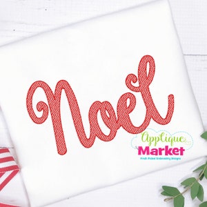 Machine Embroidery Design Applique Noel Script Sketch INSTANT DOWNLOAD