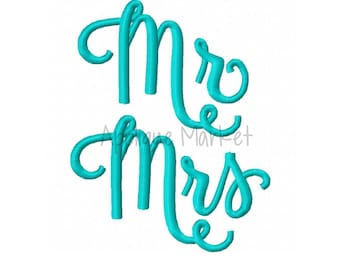Machine Embroidery Design Mr and Mrs Embroidery INSTANT DOWNLOAD