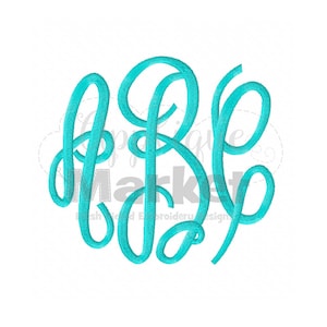 Machine Embroidery Design Grand Monogram Filled Font 6.0&quot;, 6.5&quot;, 7.0&quot;, 7.5&quot; SIZES, INSTANT DOWNLOAD