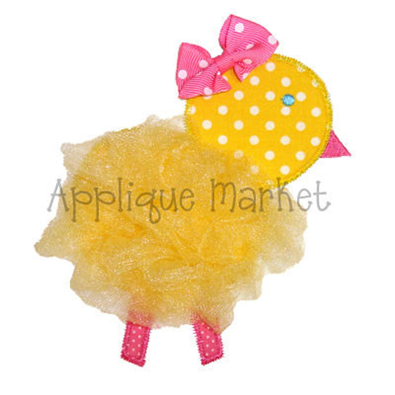 Machine Embroidery Design Applique Tulle Chick INSTANT DOWNLOAD Etsy