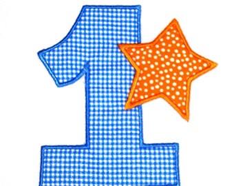 Machine Embroidery Applique Design Star Numbers 4x4 and 5x7 INSTANT DOWNLOAD