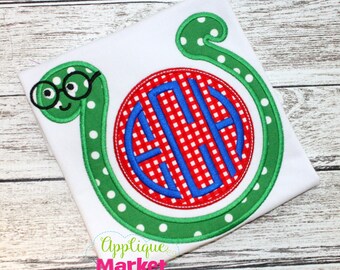 機械刺繍デザイン 刺繍ワームモノグラムアップリケ 即時ダウンロード
