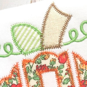 Machine Embroidery Design Pumpkin Monogram Topper Zig Zag INSTANT DOWNLOAD