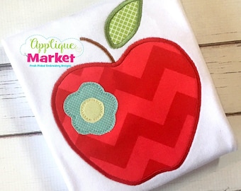 Machine Embroidery Design Applique Apple Flower INSTANT DOWNLOAD