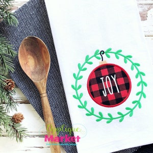 Machine Embroidery Design Applique Boxwood Wreath Satin Joy Ornament INSTANT DOWNLOAD