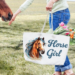 Große Pferde Mädchen Tasche, Reiter Geschenk, Geschenk für sie, Geschenk für Teenager Mädchen, Pferdetasche, Pferdetasche, Pferdeliebhaber