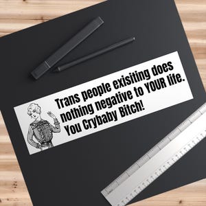 Trans People Existing Bumper Sticker - Trans Lives Matter, Trans Rights - Human Rights Activism Decal, LGBTQ Support