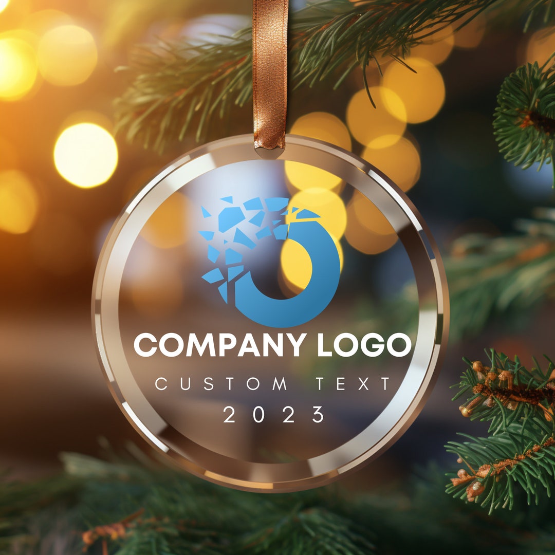 Custom Company Ornament Gift Personalized Corporate Glass Ornament