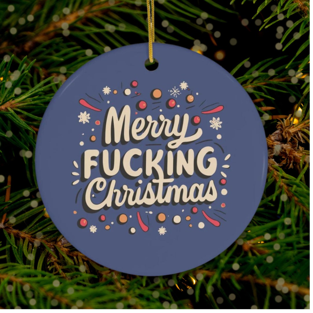 Merry Fcking Christmas Ornament Ceramic Funny Gift - Etsy