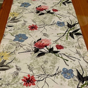 Bedazzling Blooms 1950s Barkcloth Fabric/ Cotton Yardage for Upholstery and Home Decor/BTY 12 Yards Available